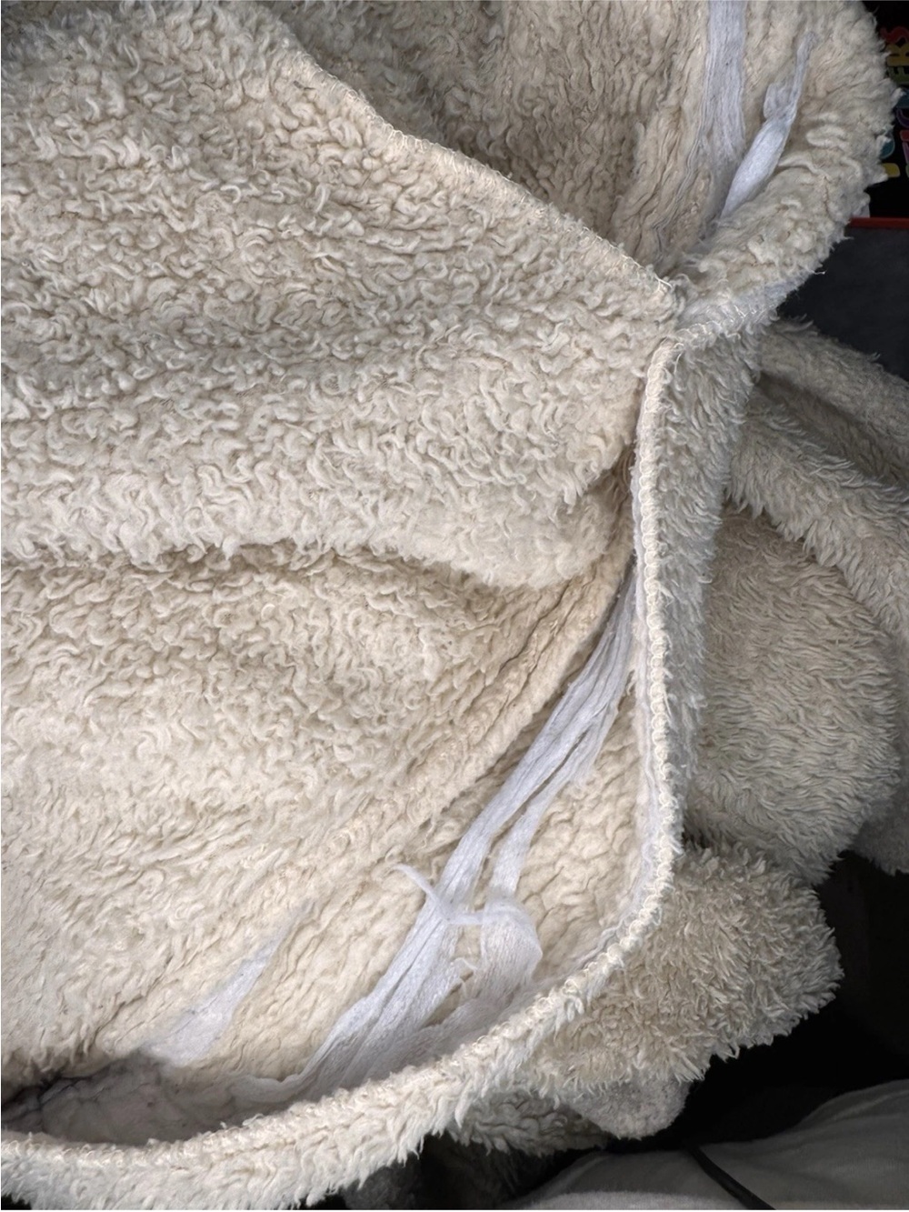 Woman Within Plush Cream Teddy Zip-Up Jacket - Picture 8 of 11